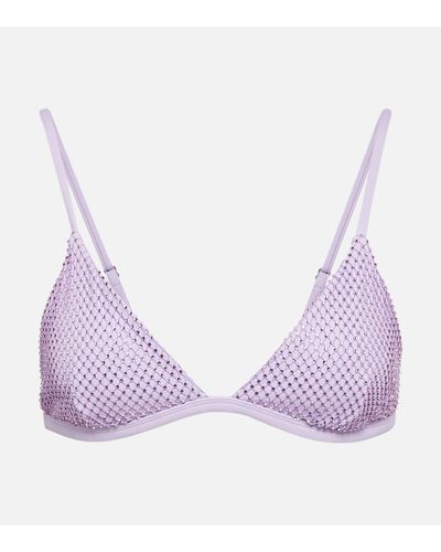 Jonathan Simkhai Joelle Embellished Bikini Top - Purple