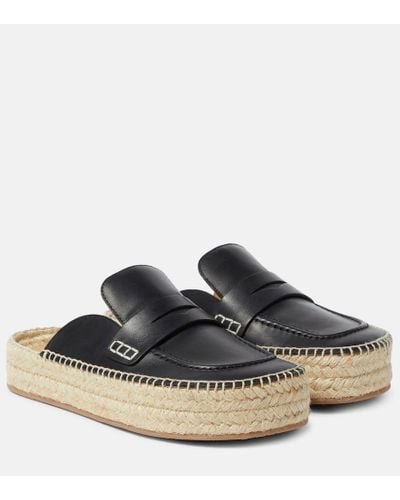 JW Anderson Leather Slippers - Black