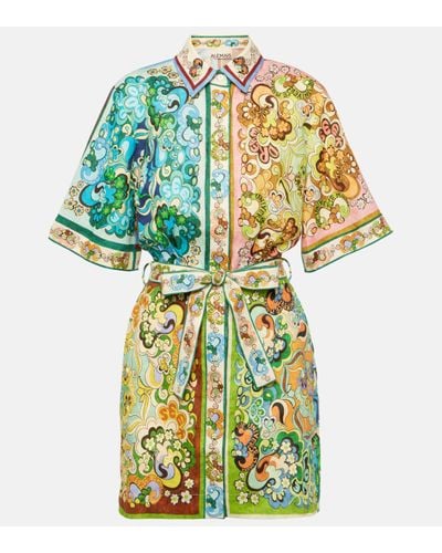 ALÉMAIS Robe courte Dreamer en lin - Multicolore