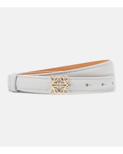 Loewe Anagram Leather Belt - Natural