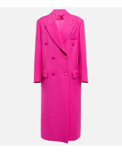 Valentino Wool And Silk Crepe Coat - Pink