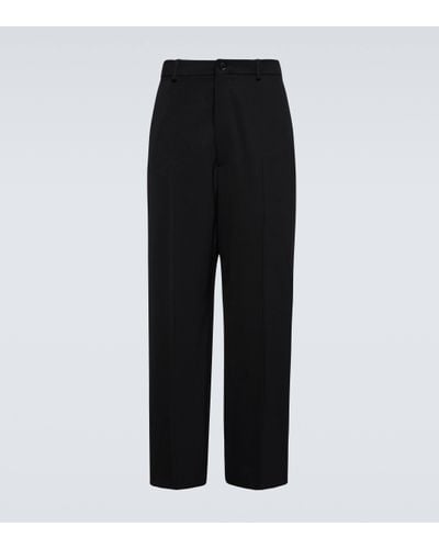 Balenciaga Wide-leg Twill Trousers - Black