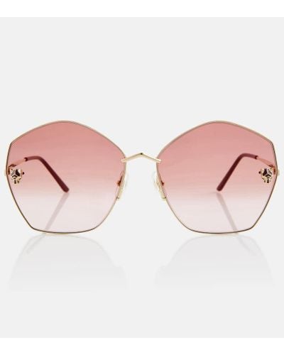 Cartier Oversize-Sonnenbrille Panthere de Cartier - Pink