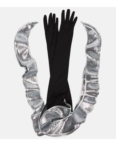 David Koma Long Sequined Gloves - Metallic
