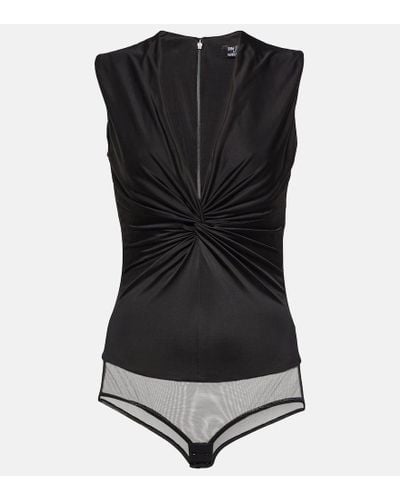 Versace X Dua Lipa Knotted Bodysuit - Black