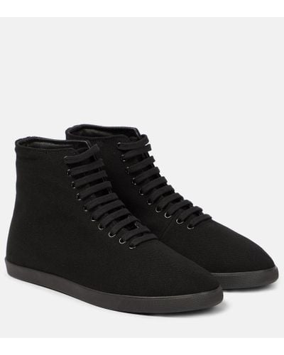 The Row Canvas High-top Sneakers - Black