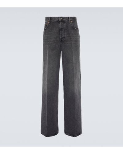 Valentino High-rise Wide-leg Jeans - Grey