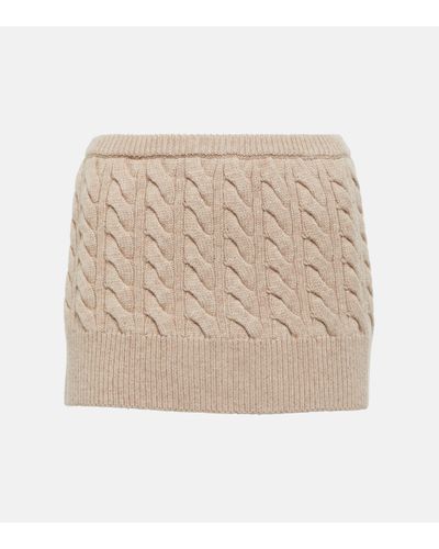 Christopher Esber Low-rise Wool And Cashmere Miniskirt - Natural
