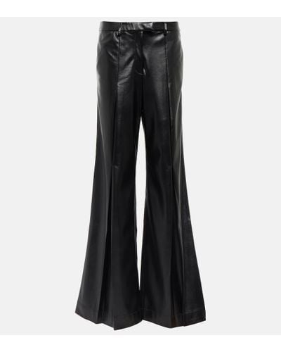 AYA MUSE Vortico Low-rise Wide-leg Faux Leather Pants - Black