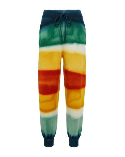 Alanui Pantaloni sportivi Paradise in misto lana a righe - Multicolore