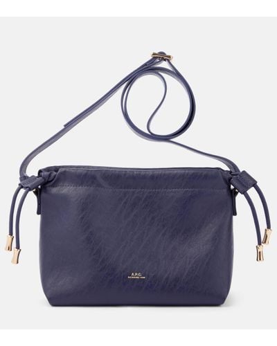 A.P.C. Ninon Mini Faux Leather Shoulder Bag - Blue