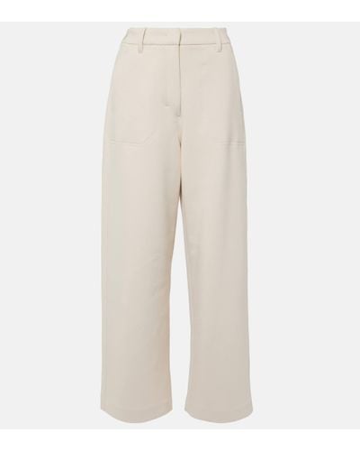 Max Mara Cotton-blend Jersey Straight-leg Trousers - White