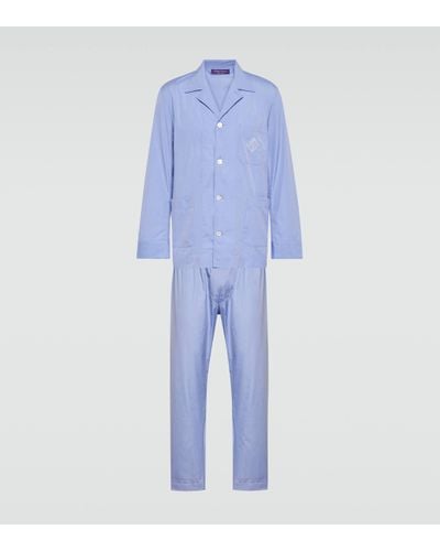 Ralph Lauren Purple Label Ensemble de pyjama en coton - Bleu