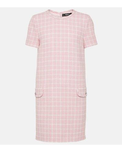Versace Minikleid Contrasto aus Tweed - Pink