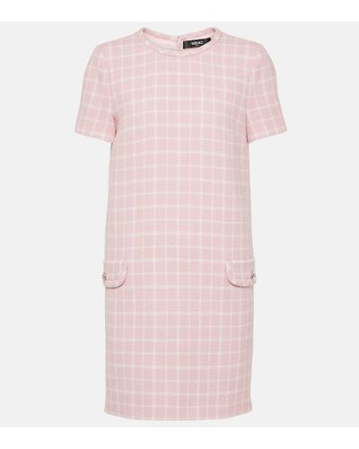 Versace Vestido corto Contrasto de tweed - Rosa