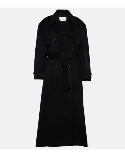 Frankie Shop Trench-coat Nikola en laine et cachemire - Noir