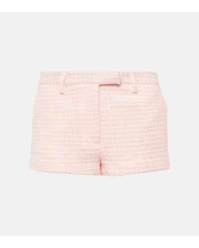 Alessandra Rich Shorts in tweed con paillettes - Rosa