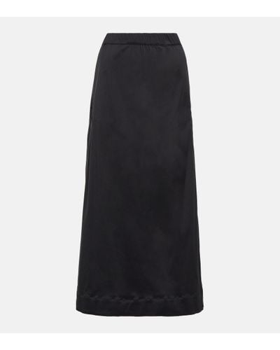 Max Mara Cotton-blend Poplin Maxi Skirt - Black