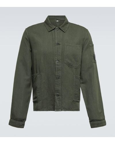 C.P. Company Camisa de algodon y lino - Verde