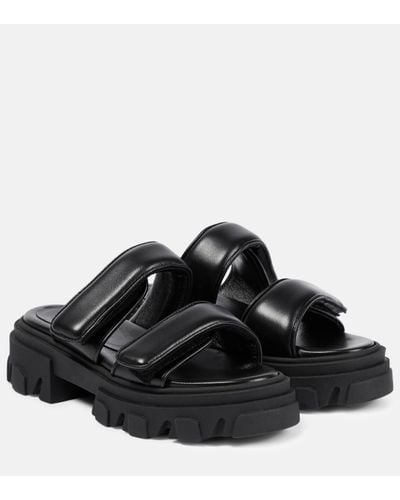 Gia Borghini Adelaide Leather Sandals - Black