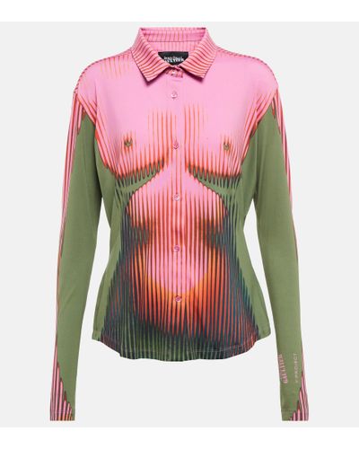 Y. Project X Jean Paul Gaultier Hemd Body Morph - Pink