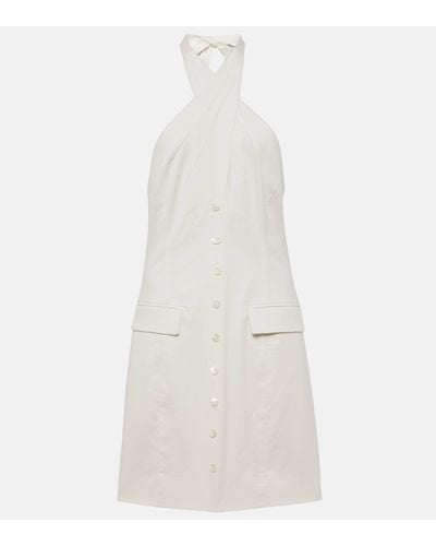 STAUD Haven Cotton Chino Minidress - White