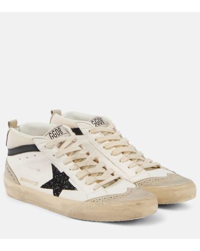Golden Goose Mid Star Leather Trainers - Natural