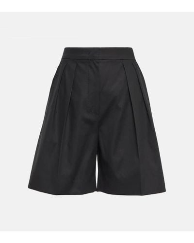 Max Mara Comma Cotton-blend Shorts - Black