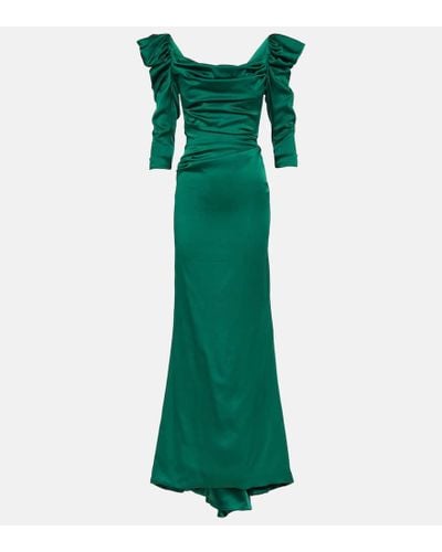 Vivienne Westwood Vestido de fiesta Astral de saten drapeado - Verde