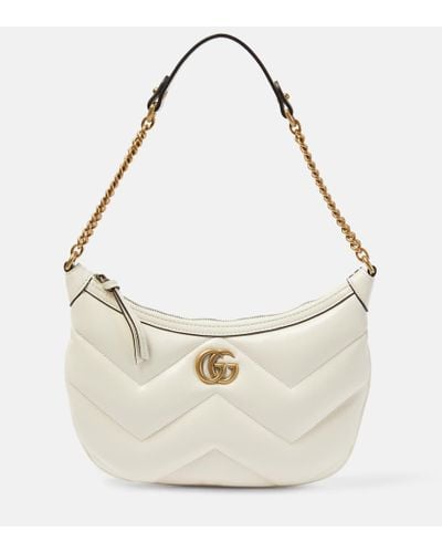 Gucci GG Marmont Small Matelassé-leather Shoulder Bag - White