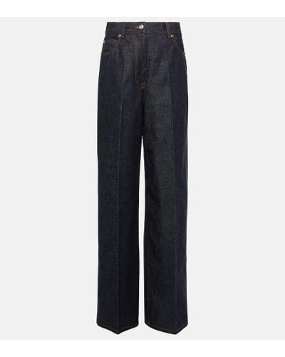 Ferragamo High-Rise Wide-Leg Jeans - Blau
