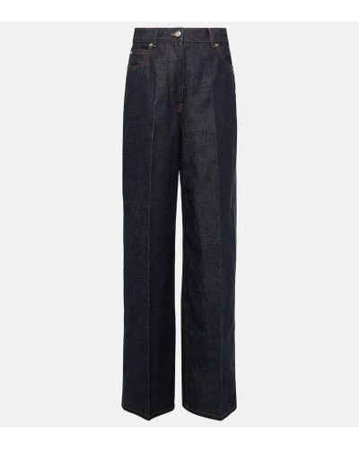 Ferragamo Jeans anchos de tiro alto - Azul