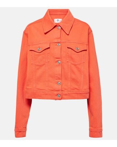 7 For All Mankind Nellie Oversized Denim Jacket - Orange