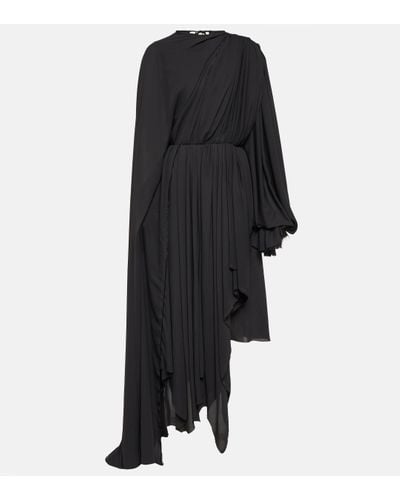 Balenciaga Robe asymetrique en crepe - Noir