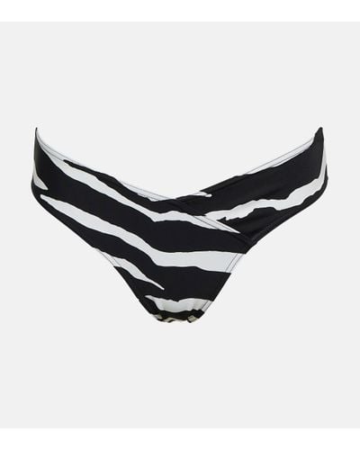 Stella McCartney Culotte de bikini a motif zebre - Noir