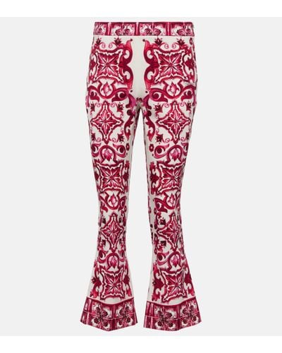 Dolce & Gabbana Pantalon flare imprime - Rouge