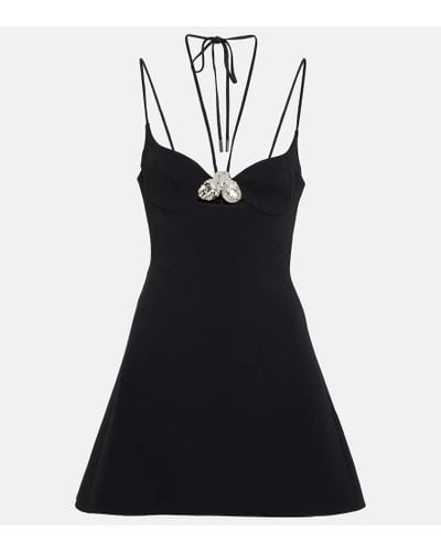 David Koma Embellished Cady Minidress - Black