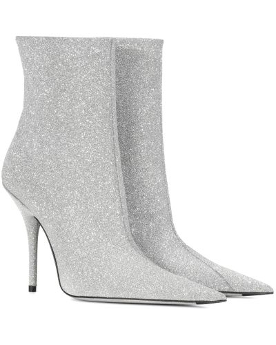 Balenciaga Ankle Boots Slash Heel mit Glitter - Mettallic
