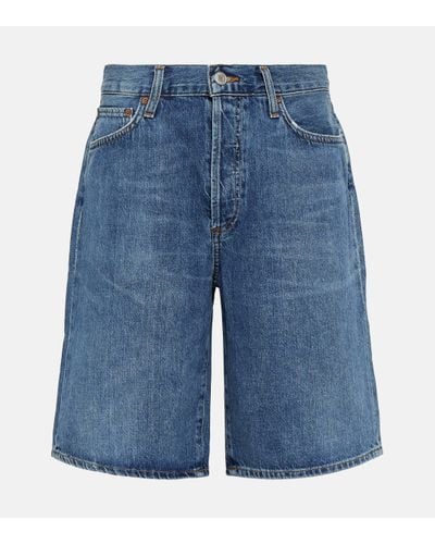 Agolde Jort Low-rise Denim Shorts - Blue
