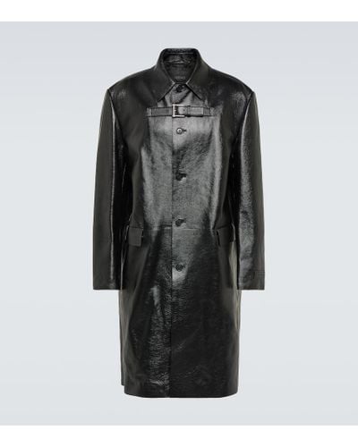 Versace Mantel aus Leder - Schwarz