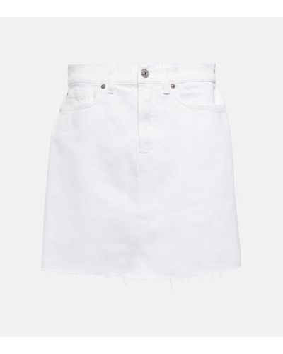 7 For All Mankind Mia Mid-rise Denim Miniskirt - White