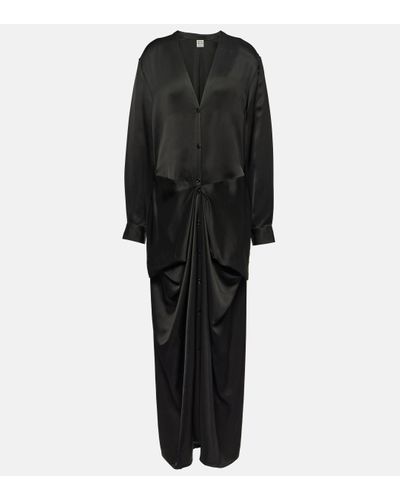 Totême Robe longue en satin - Noir