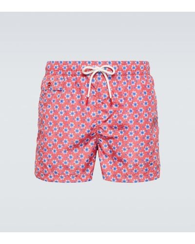 Kiton Printed Swim Shorts - Pink