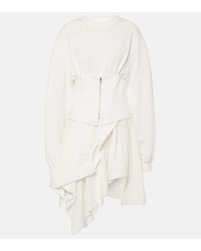 Acne Studios Asymmetric Cotton Jersey Corset Dress - White