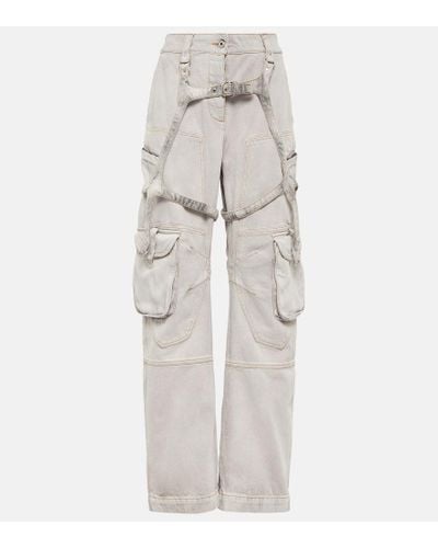 Off-White c/o Virgil Abloh Laundry Cotton Jersey Cargo Sweatpants - Gray
