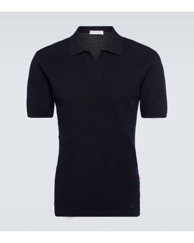 Orlebar Brown Roddy Knit Polo Shirt - Blue