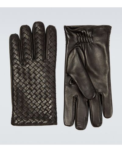 Bottega Veneta Handschuhe aus Intrecciato-Leder - Schwarz