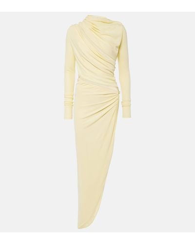Christopher Esber Asymmetric Draped Cutout Midi Dress - Yellow