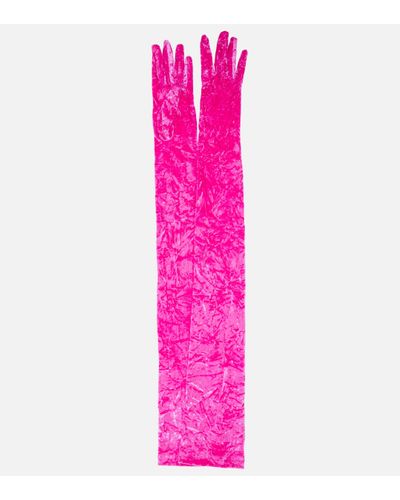 Versace Velvet Gloves - Pink