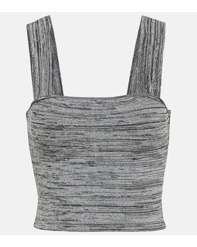 Proenza Schouler White Label Knit Crop Top - Grey